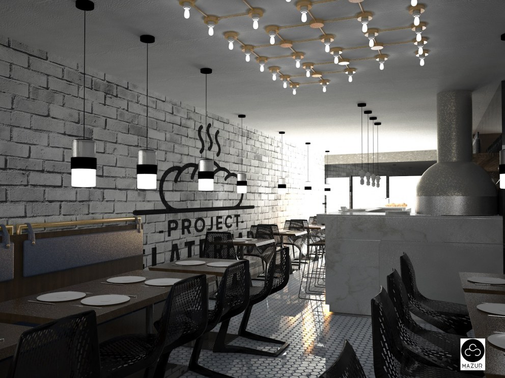 Project Flatbread | Restaurant rending - View 02 | Interior Designers